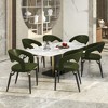 LeisureMod Entice Modern Dining Chairs Upholstered Leather Seat Curved Back Metal Legs - 3 of 4