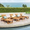 Kyoto 6pc Outdoor Acacia Wood Chaise Lounge Set with Cushions: Weather-Resistant, UV-Resistant - Christopher Knight Home - 2 of 4