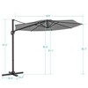 Sonkuki 10 FT Patio Cantilever Umbrella, Outdoor Round Offset Sturdy Umbrellas 360° Rotation - 3 of 4