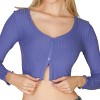Slickblue Women's Ribbed Long Sleeve Button-Front Top, Cropped Fit, Casual Stretch Style, 10 Color Options, Size S-L - 3 of 4
