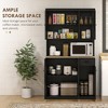 71" Buffet with Hutch, Modern Farmhouse Kitchen Pantry Storage Cabinet with Microwave Oven Countertop, Drawer, and Cupboard - 4 of 4