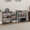 Breighton Home 32.5" Xtra Storage 3 Tier Wide Folding Metal Shelves with Set of 2 Extension Shelves in Black - 2 of 4