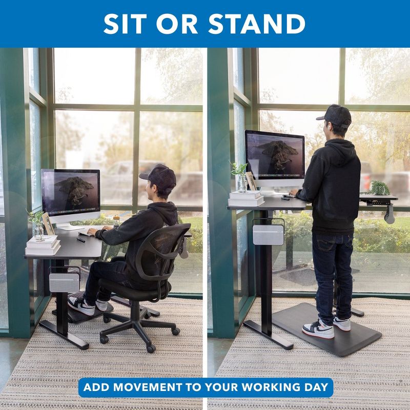 Mount-It! Electric Height Adjustable Desk for Corners, Automatic Standing Desk with Smooth Ergonomic Height Adjustment from 28.3" to 47.2", 3 of 10
