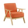 Okak Modern Accent Chair Living Room Chair with Comfy Fabric Upholstered 1pc Solid Rubber Wood Stylish Armchair for Reading Room Bedroom - 2 of 4