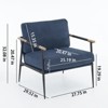 GustoWave Modern Accent Leisure Armchair with Extra Soft Padded Cushion, Retro Arm Chairs Seats Living Room Furniture, Blue - 2 of 4