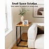 Pipishell C-Shaped Side Table, Rustic Design, Metal Frame, Large Surface Couch Table for Living Room, Bedroom, Home Office - 2 of 4