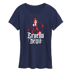 Women's - Disney Villains - Cruella Devil Spatter Short Sleeve Graphic T-Shirt - 1 of 4