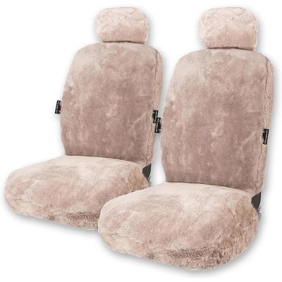 Zone Tech Genuine Sheepskin Car Seat Cover , Universal Front Full Seat (front and back) Cushions