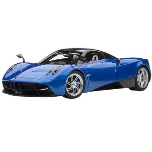 Pagani Huayra Metallic Blue with Black Top and Silver Wheels 1/12 Model Car by Autoart - 1 of 4