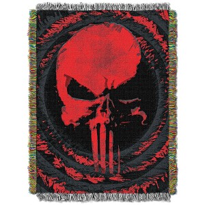 Northwest Marvel's Punisher, 'Center Target' Woven Tapestry Throw Blanket 48" x 60" - 1 of 4