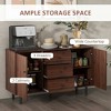 Resenkos Side Cabinet,Retro Sideboard with 2 Cabinets 3 Drawers, Buffet Table, Rustic Brown - 2 of 4