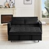 DOMETOUR Modern Velvet Loveseat Sofa Bed Convertible Sleeper for Living Room Bedroom with 2 Lumbar Pillows and Side Coffee Table - 2 of 4