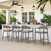 Arceso Bar Stools Set of 2, 24.8'' Aluminum Outdoor Bar Stool with Removable Cushion, Olefin Rope Woven Bar Chairs with Footrest. - 2 of 4