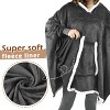 Catalonia Woman Oversized Blanket Hoodie Sweatshirt Cape, Fluffy Soft Fleece Casual Batwing Coat Pullover Blanket, Cozy Gift for Wife Women - 2 of 4