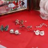 6 Pairs Hypoallergenic Christmas Stud Earrings Set with Festive Holiday Designs. - 3 of 4