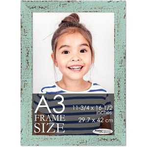 PosterPalooza | Photo Size Shabby Chic Green Picture Frame - UV Acrylic, Foam Board Backing, Hanging Hardware - 1 of 4