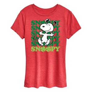 Women's - Peanuts - Snoopy Clover Dance Short Sleeve Graphic T-Shirt - 1 of 4