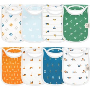 KeaBabies 8-Pack Hallo Baby Drool Bibs , Baby Bibs for Boys, Girls, Pull-on Bibs for Baby Boy, Baby Girl, Baby Bib Unisex - 1 of 4