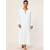 Lars Amadeus Men's Cotton V-Neck Side Split Long Night Gown with Pocket - 2 of 4