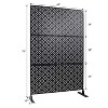CAVINAS 76" H×48" W Freestanding Privacy Fence with Petal-Shaped,Outdoor Privacy Screen for Balcony,Patio,Garden - 3 of 4