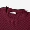 PATPAT Family Matching Outfits Cotton Rib Knit Colorblock Long Sleeve Sweatshirts Tops Sets, Burgundy - 3 of 4
