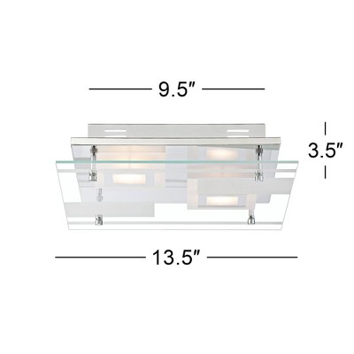 Reese 16'' Modern Chrome LED Ceiling Light with Flat Glass Diffuser
