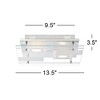 Possini Euro Design Reese Modern Ceiling Light Flush Mount Fixture 13 1/2" Wide Chrome 2-Light LED Flat Glass for Bedroom Kitchen Living Room Hallway - 4 of 4