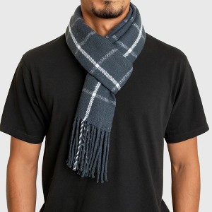 Alpine Swiss Mens Plaid Scarf Softer Than Cashmere Scarves Winter Shawl - 1 of 4