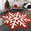 Christmas Snowflake Mat  Washable Bathroom Rug, Non-Slip Welcome Doormat for Entryway, Porch, Kitchen, or Bedroom Winter Decor - 2 of 4