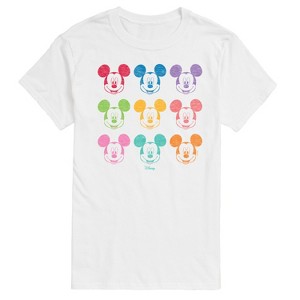 Men's - Disney - Rainbow Mickey Grid Short Sleeve Graphic T-Shirt - 1 of 4