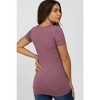 PinkBlush Mauve V-Neck Ruched Side Maternity Top - 3 of 4