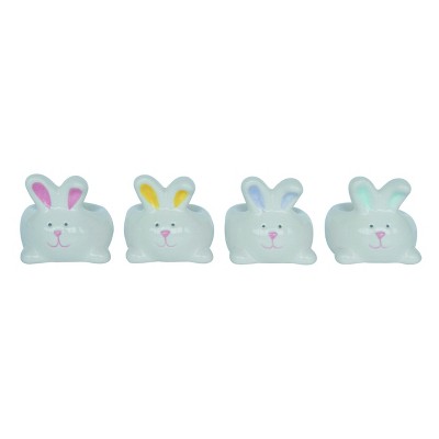 Transpac Ceramic Scalloped Flower Treat Plate Set of Home Decorations Set of 4 Easter