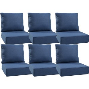 POCASSY 6" Outdoor Cushion Set, 24"x24" Replacement Water Resistant Zippered Cushion for Chairs - 1 of 4