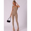 Allegra K Women's Workout No Show Bodycon One Piece Spaghetti Strap Body Shapers - 4 of 4