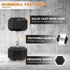 Sapphtopaz Rubber Coated Hex Dumbbell, Dumbbell Set with Non-Slip Grips for Exercise, Muscle Toning, Space-saving Home Gym Strength Training Dumbbells - 2 of 2