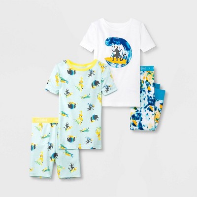 Toddler Boys' 4pc Surfing Animal Tight Fit Pajama Set - Cat & Jack™ Blue