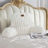Amelie Home Faux Fur Backrest Reading Pillow with Pockets - 3 of 4