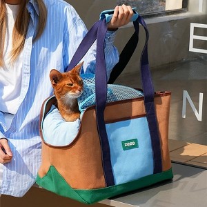 ZEZE Canvas Casual Pet Carrier Bag-Brown - 1 of 4