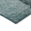Teal Blue Aqua And Charcoal Abstract Washable Indoor Outdoor Area Rug - 4 of 4