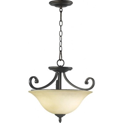 Quorum Lighting Bryant 3-Light Pendant, Oiled Bronze, 17.5 Width, 16.5 Height