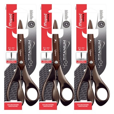 Maped® 8 Ultimate Scissors With Double Soft Rings, Pack of 3