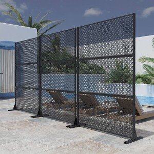 Dovelina Metal Outdoor Privacy Screen Freestanding Patio Decorative Screen (Set of 2) - 1 of 4
