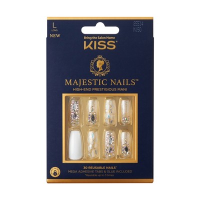 Kiss Majestic Nails High-end Manicure - Long Coffin - 30ct : Target