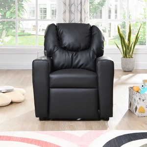 Recliner Chairs, Comfy Toddler Recliner with Cup Holder and Footrest, 150Lbs Capacity, Push Back Recliner Sofa for Playroom - 1 of 4