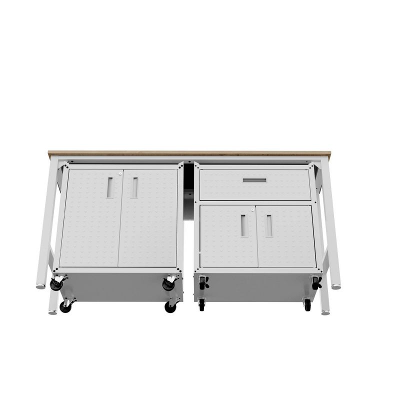 Manhattan Comfort Fortress 3pc Mobile Space Saving Garage Cabinet and Worktable Set 2.0 , 6 of 29