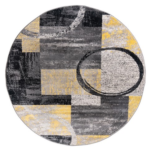 World Rug Gallery Abstract Circle Yellow 6'6