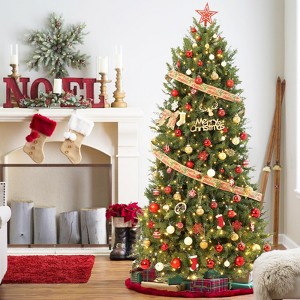 65 pcs Shatterproof Christmas Ball Ornaments Set Decorative Hanging Ornaments, Tree Ornaments Assorted Set with Hooks for Xmas Tree Garland Swag - 1 of 4