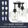 Itopfox Semi Flush Mount Ceiling Light, 3-Light Close to Ceiling Fixture, Matte Black with Clear Glass Shades, Hallway Light for Foyer Entryway - 3 of 4