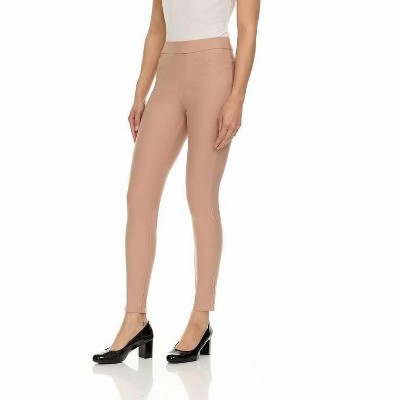 Premium Women's Stretch Ponte Pants With 5 Stylish Pockets - Perfect for Wear to Work - Dressy Leggings MS-1000 Chestnut X-Large