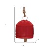 HomeRoots Set of Four Red And Natural Holiday Bell Shaped Ornaments - 3 of 4